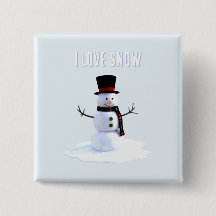 Bonhomme de neige avec chapeau et écharpe. J'aime 