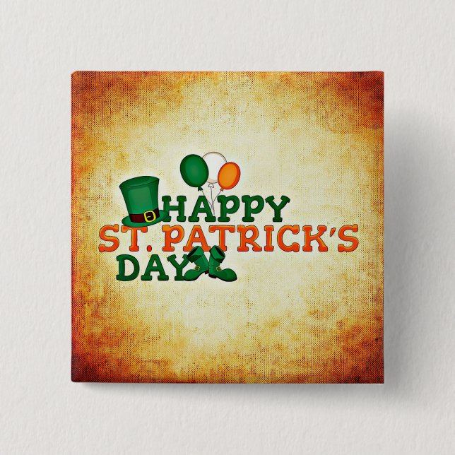 Badge Carré 5 Cm Bonne Saint Patrick's Day (Devant)