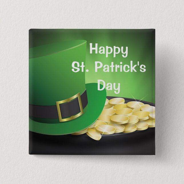 Badge Carré 5 Cm Bonne Saint Patrick's Day (Devant)
