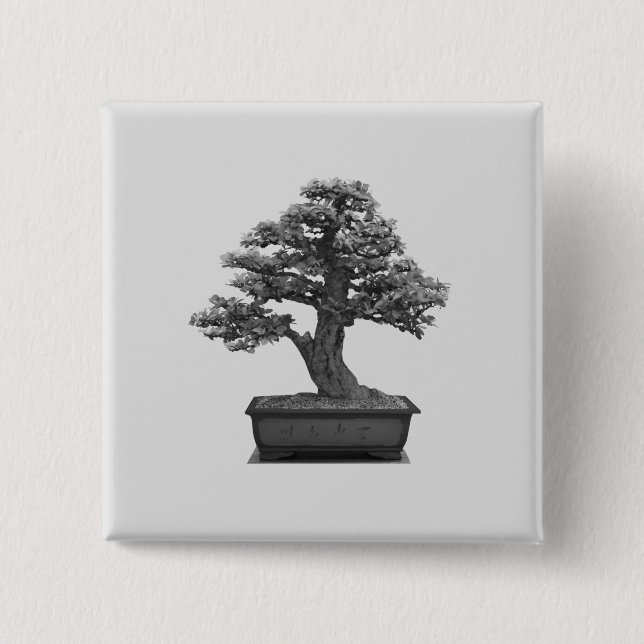 Badge Carré 5 Cm bonsaï (Devant)