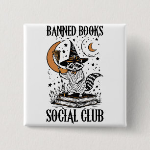 Badge Carré 5 Cm Books interdit Club social