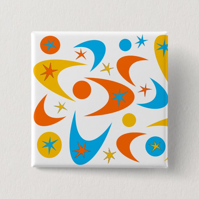 Badge Carré 5 Cm Boomerangs rétro (Devant)