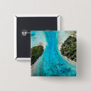 Badge Carré 5 Cm Bora Bora - Chemin Vers L'Océan