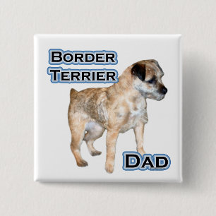 Badge Carré 5 Cm Bordure Terrier Papa 4 - Bouton