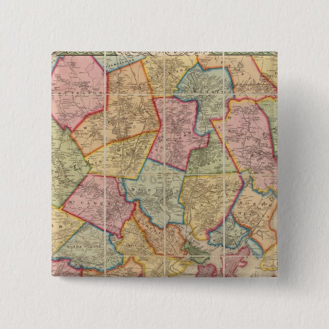 Badge Carré 5 Cm Boston et ses environs (Devant)