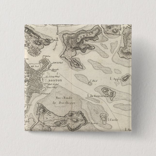 Badge Carré 5 Cm Boston et ses environs (Devant)