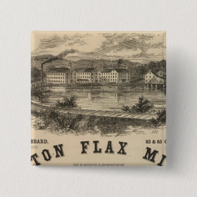Badge Carré 5 Cm Boston Flax Mills (Devant)