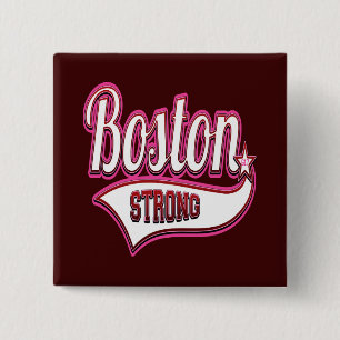 Badge Carré 5 Cm Boston fort dans le rose