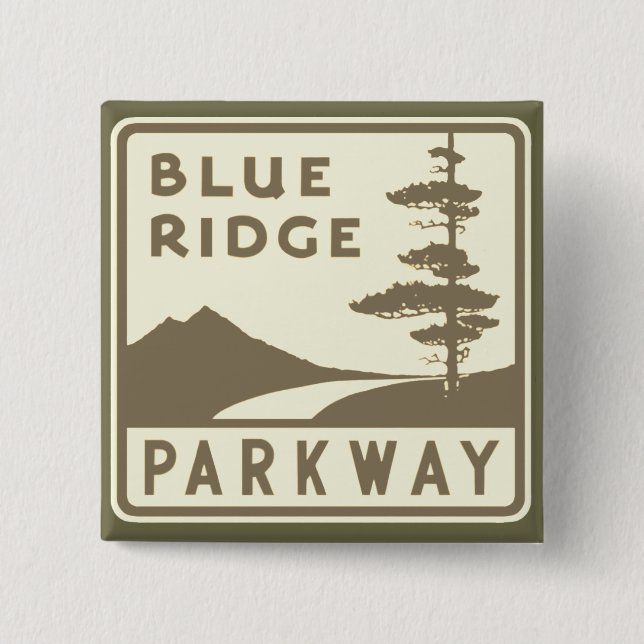 Badge Carré 5 Cm Bouclier Blue Ridge Parkway (Devant)