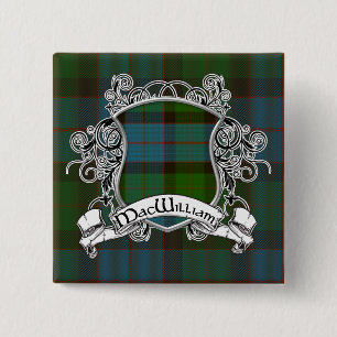 Badge Carré 5 Cm Bouclier de tartan de MacWilliam