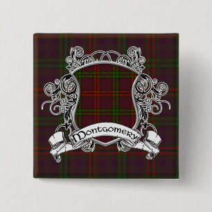 Badge Carré 5 Cm Bouclier de tartan de Montgomery