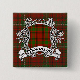 Badge Carré 5 Cm Bouclier de tartan de Morrison