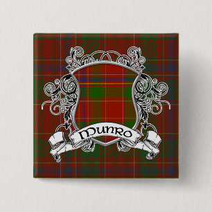 Badge Carré 5 Cm Bouclier de tartan de Munro