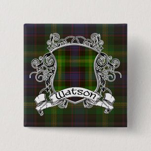 Badge Carré 5 Cm Bouclier de tartan de Watson