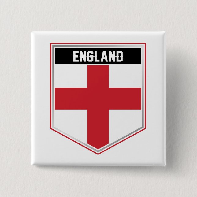 Badge Carré 5 Cm Bouclier drapeau de l'Angleterre (Devant)