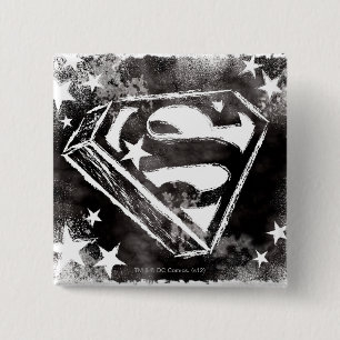 Badge Carré 5 Cm Bouclier S avec étoiles