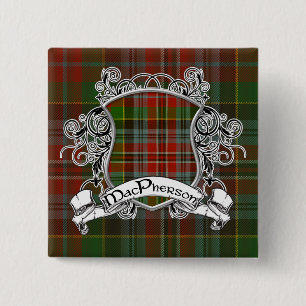 Badge Carré 5 Cm Bouclier Tartan MacPherson