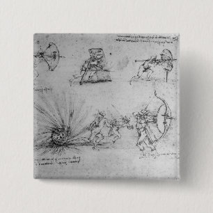 Badge Carré 5 Cm Boucliers pour des soldats d'infanterie et une