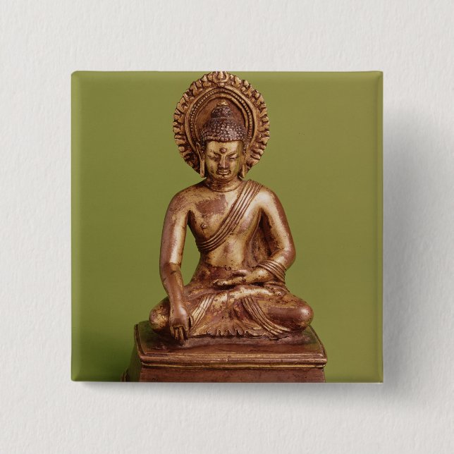 Badge Carré 5 Cm Bouddha assis (Devant)