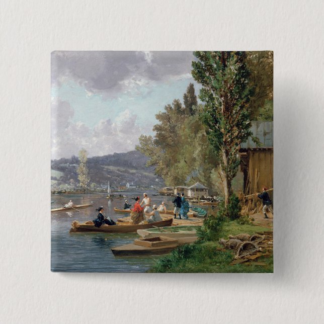 Badge Carré 5 Cm Bougival, 1873 (Devant)
