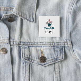 Badge Carré 5 Cm Boulangerie Cupcake personnalisée Logo Nom commerc