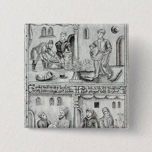 Badge Carré 5 Cm Boulangers de York, A.D, 1595-96