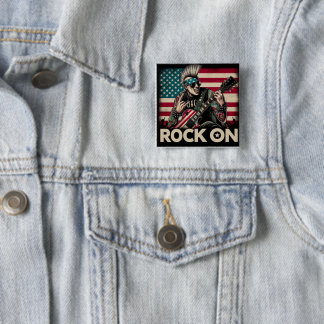Badge Carré 5 Cm boule de roche et de rouleau