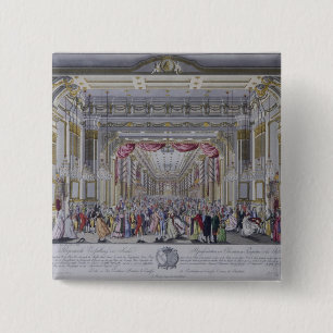 Badge Carré 5 Cm Boule suivant le couronnement de Leopold