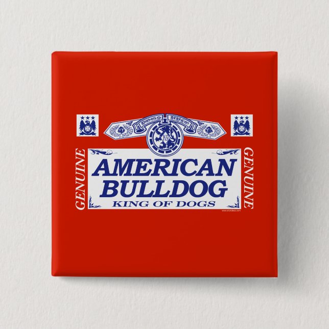 Badge Carré 5 Cm Bouledogue américain (Devant)