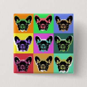 Badge Carré 5 Cm Bouledogue français