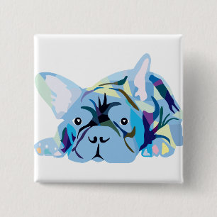 Badge Carré 5 Cm Bouledogues français