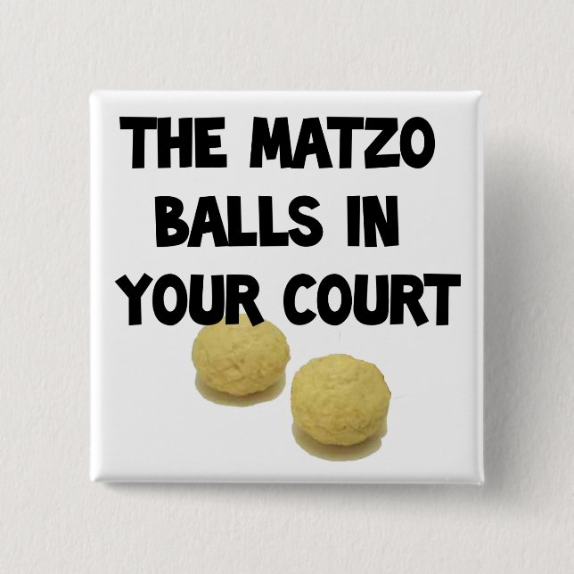Badge Carré 5 Cm boules matzoh (Devant)