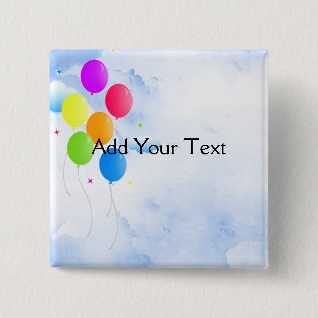 Badge Carré 5 Cm Bouquet de ballon (Devant)