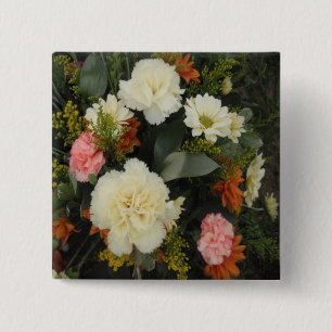 Badge Carré 5 Cm Bouquet d'oeillet à boutons