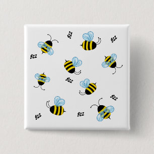 Badge Carré 5 Cm Bousculant bourdonnement les abeilles