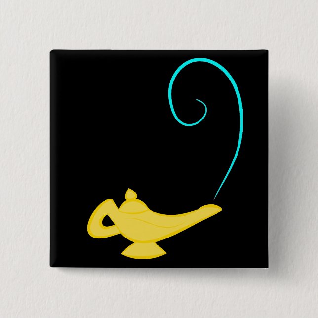 Badge Carré 5 Cm Bouteille de génie (Devant)