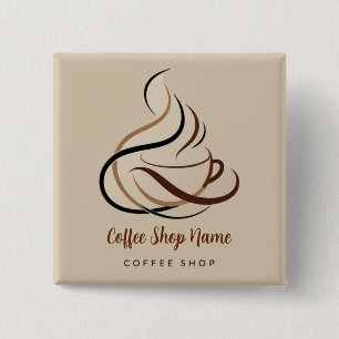 Badge Carré 5 Cm Boutique de café minimal moderne
