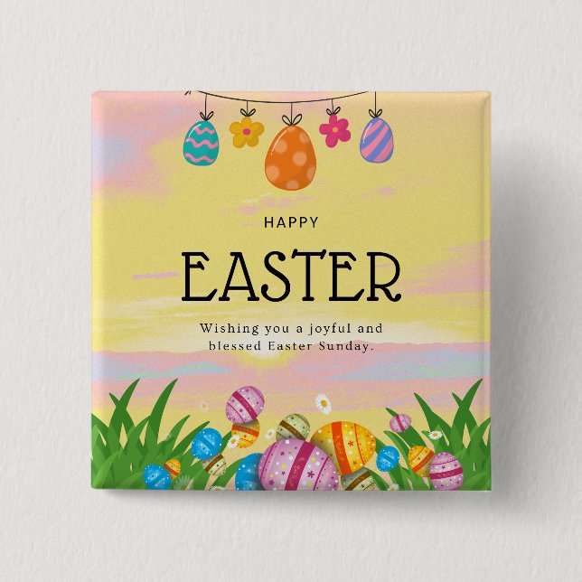 Badge Carré 5 Cm Bouton (Devant)