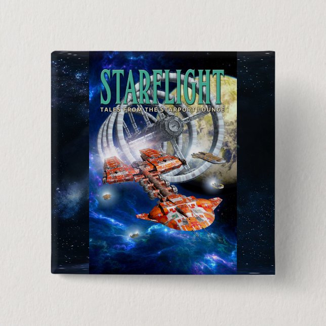 Badge Carré 5 Cm Bouton (Devant)