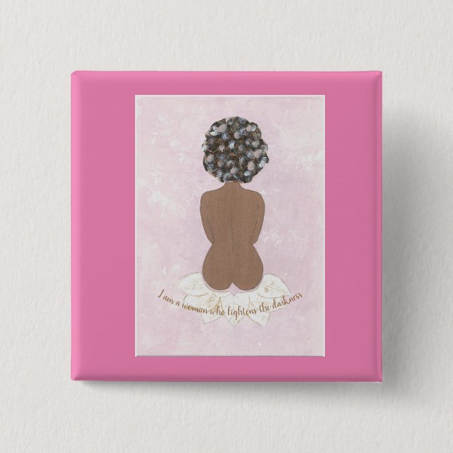 Badge Carré 5 Cm Bouton (Devant)