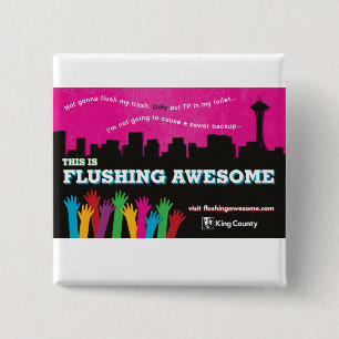 Badge Carré 5 Cm Bouton