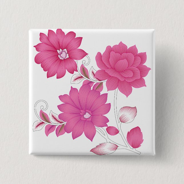 Badge Carré 5 Cm Bouton (Devant)