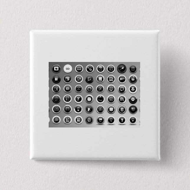 Badge Carré 5 Cm Bouton (Devant)