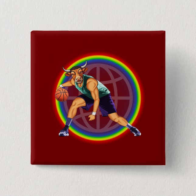 Badge Carré 5 Cm Bouton (Devant)