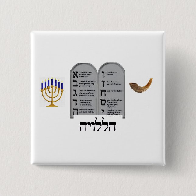 Badge Carré 5 Cm Bouton (Devant)