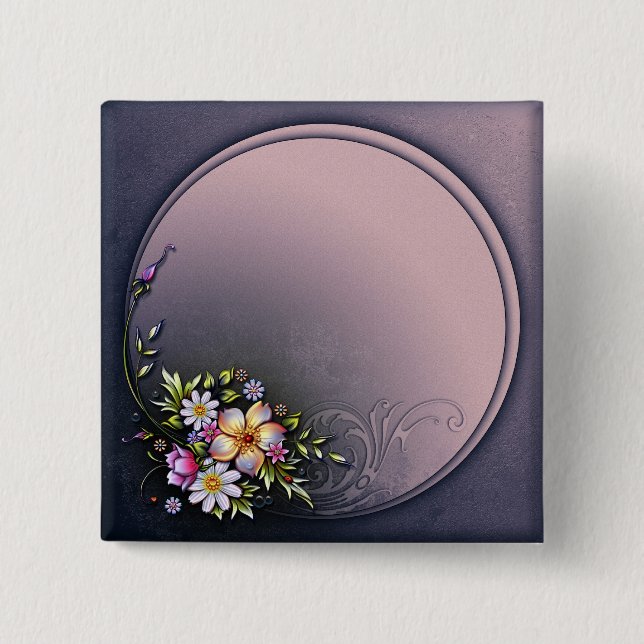 Badge Carré 5 Cm Bouton (Devant)