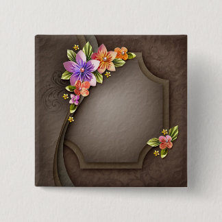 Badge Carré 5 Cm Bouton
