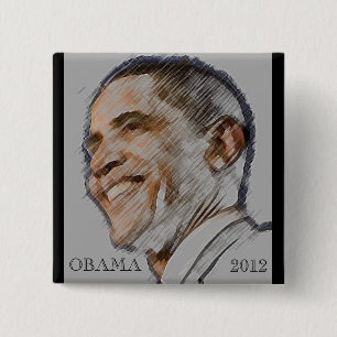 Badge Carré 5 Cm Bouton 2012 d'élection d'Obama