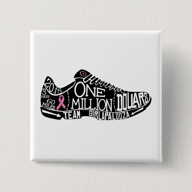 Badge Carré 5 Cm " bouton 2x2 carré (Devant)