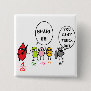 Badge Carré 5 Cm bouton 5 de calcul
